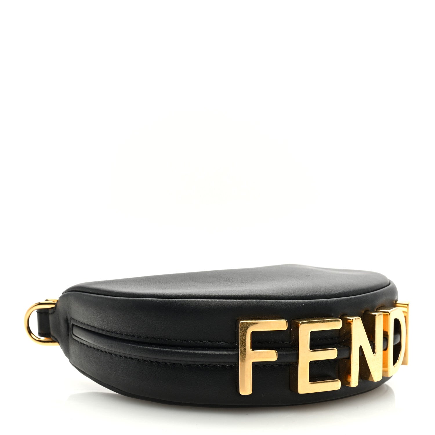 Fendi Vitello Grace Matte Nano Fendigraphy Hobo Charm Black 4 of 7