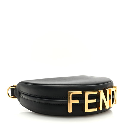 Fendi Vitello Grace Matte Nano Fendigraphy Hobo Charm Black 4 of 7