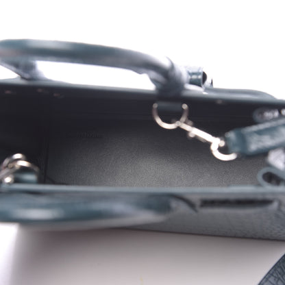 Saint Laurent Calfskin Crocodile Embossed Nano Sac De Jour Dark Turquoise 5 of 11