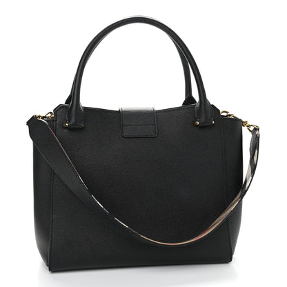 Burberry Soft Grain Calfskin Medium Buckle Tote Black 2 of 10
