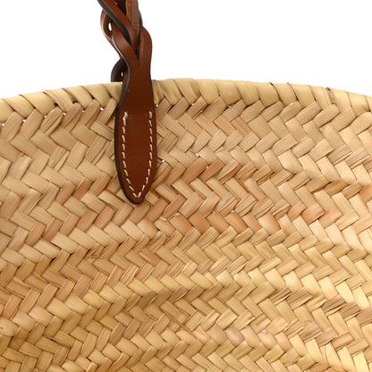 Prada Palmitto Vitello Woven Braided Large Basket Tote Bag Naturale Cognac 11 of 12