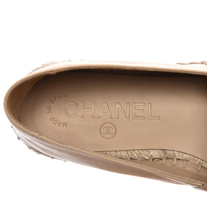 Chanel Lambskin CC Espadrilles 35 Beige Black 8 of 10