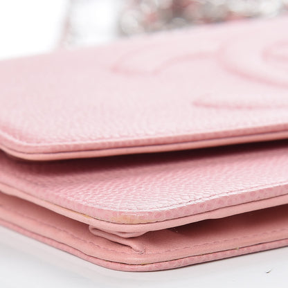 Chanel Caviar Timeless CC Wallet On Chain WOC Pink 9 of 11