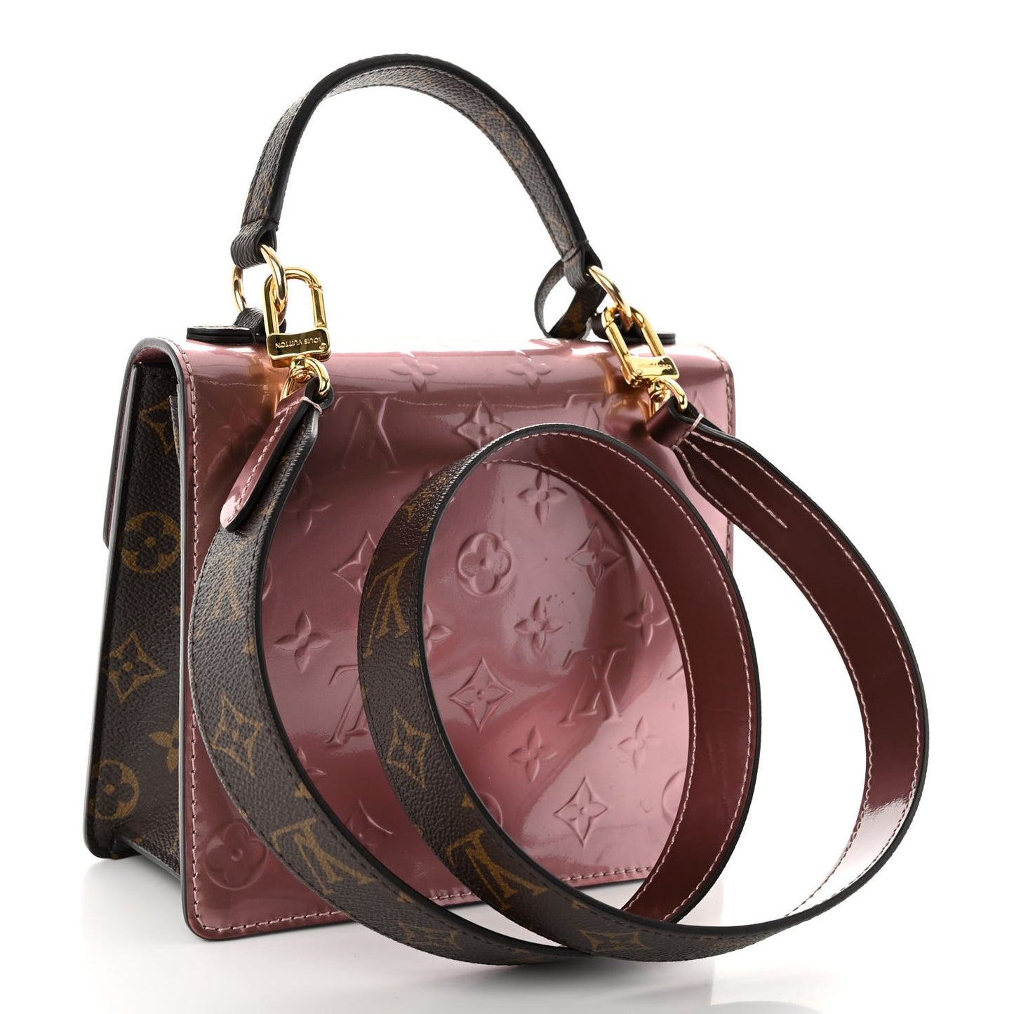 Louis Vuitton Vernis Monogram Spring Street Rose Pale Metallise Rose Ballerine