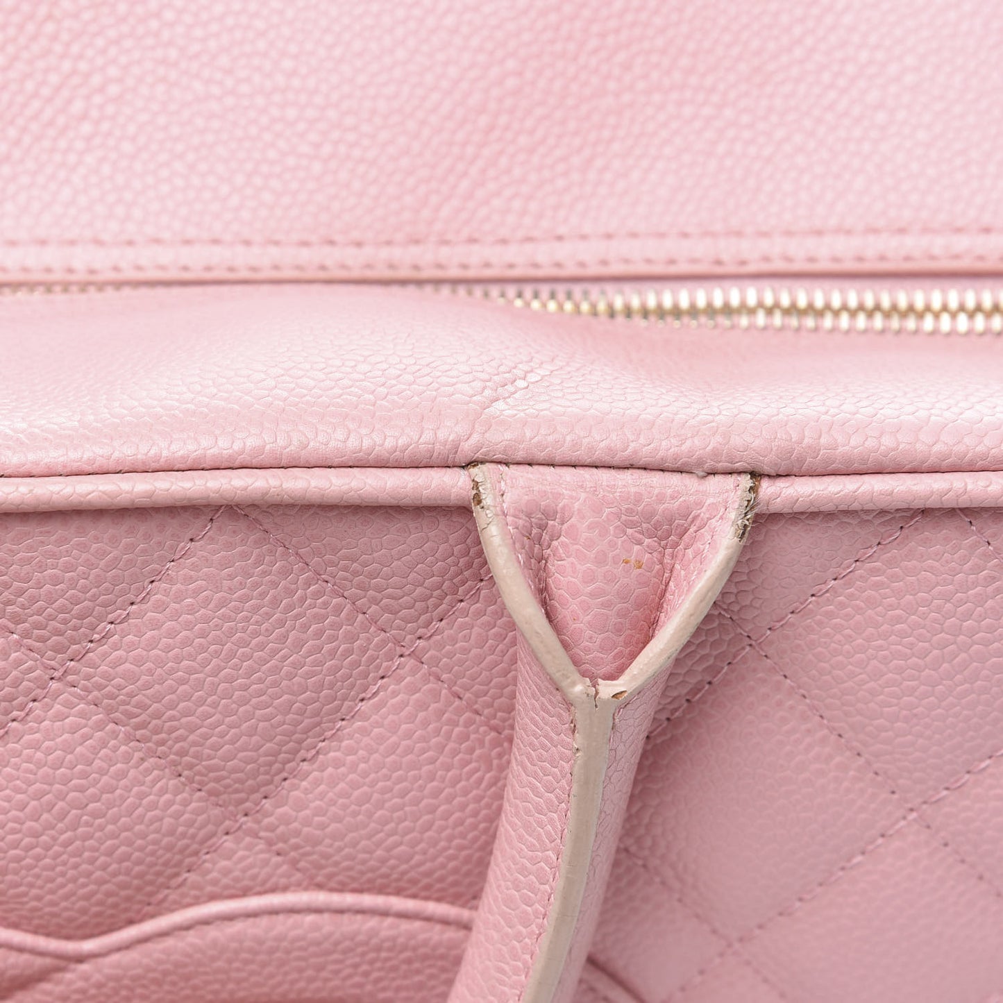 Caviar Quilted Large Bowler Pink