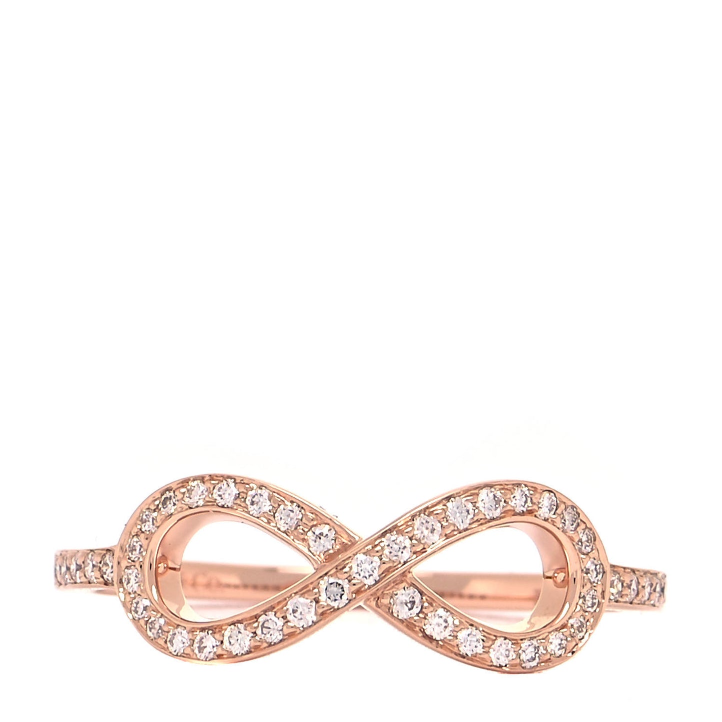 18K Rose Gold Diamond Infinity Ring 53 6.25