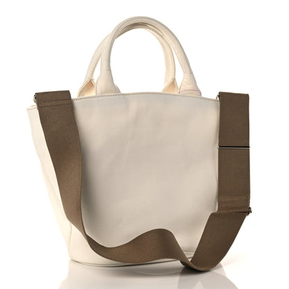 Prada Canapa Small Shopping Tote White 3 of 9