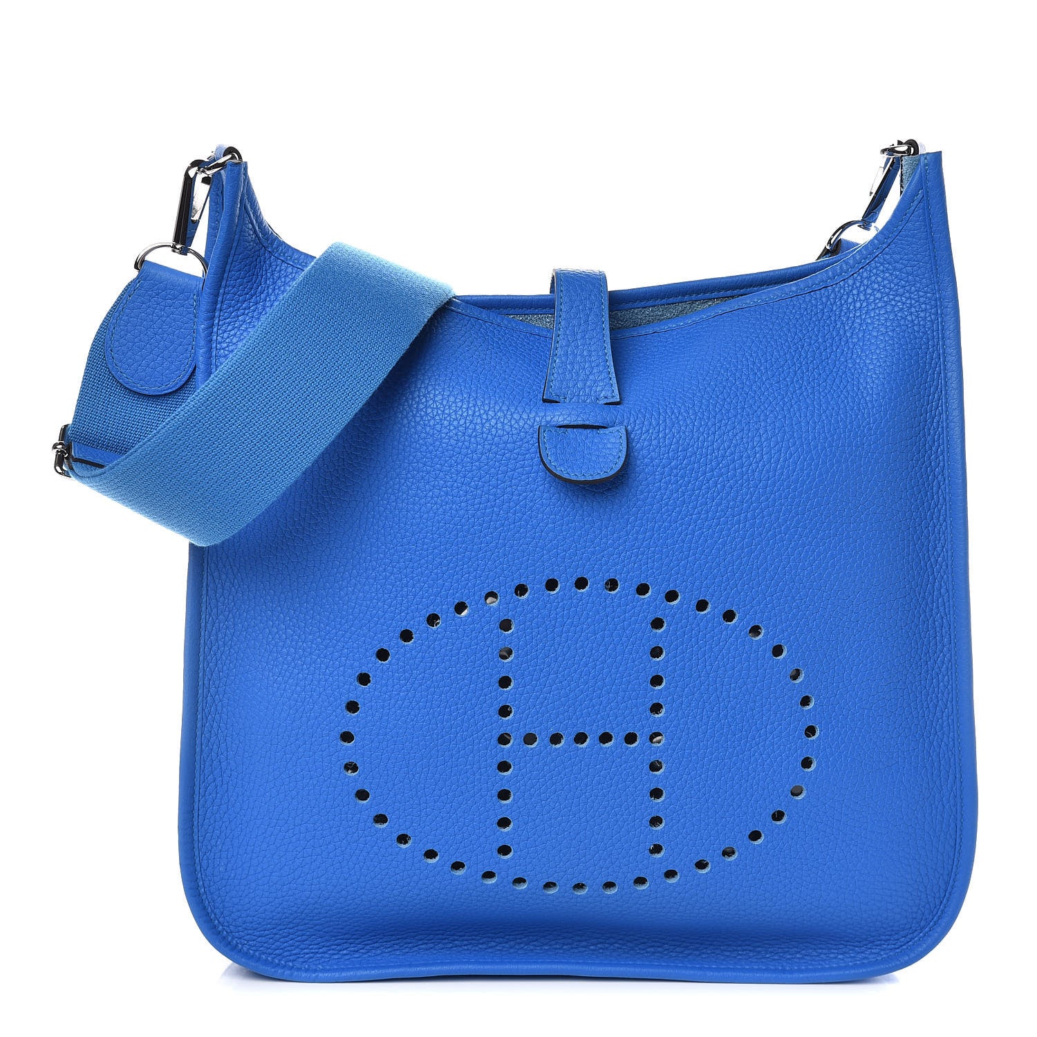 Hermes Taurillon Clemence Evelyne III PM Bleu Hydra 1 of 9