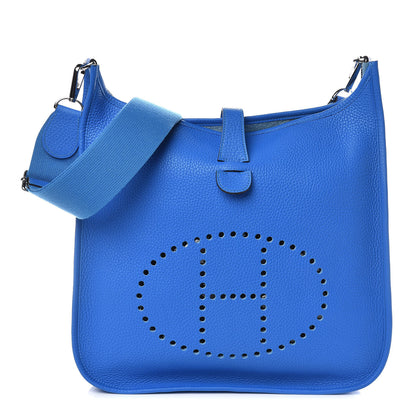 Hermes Taurillon Clemence Evelyne III PM Bleu Hydra 1 of 9