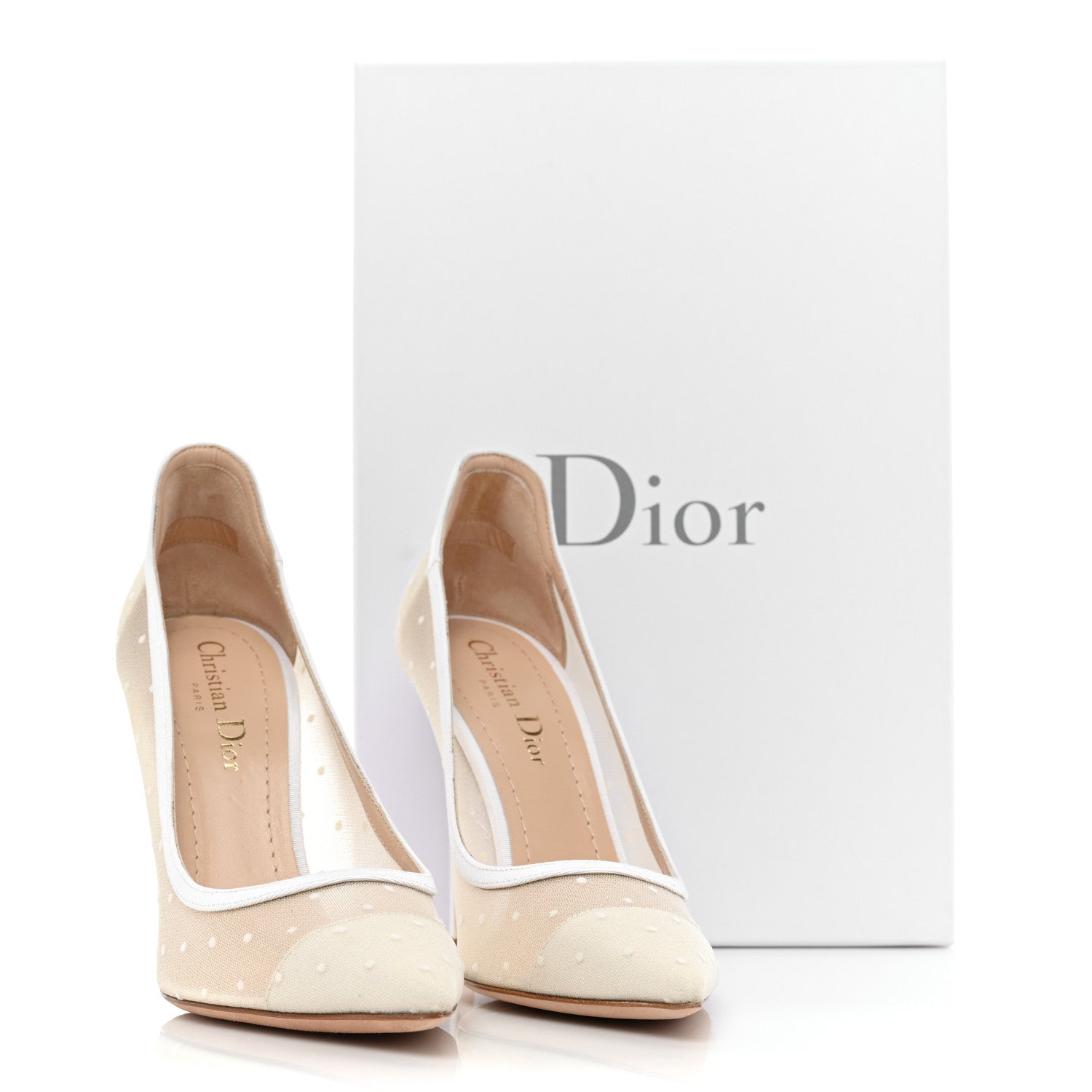 Christian Dior Mesh Plumetis D-Moi Pumps 37.5 White 11 of 11