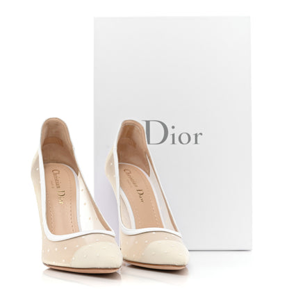 Christian Dior Mesh Plumetis D-Moi Pumps 37.5 White 11 of 11