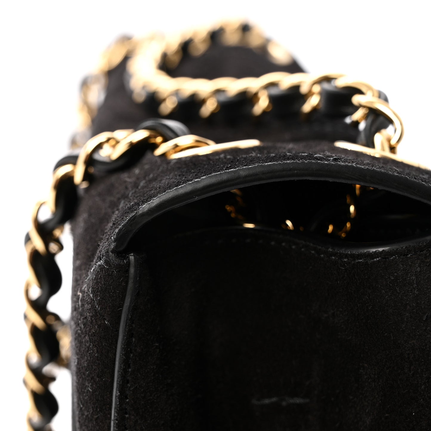 Suede Calfskin Small Souplissimo Maxi Flap Black