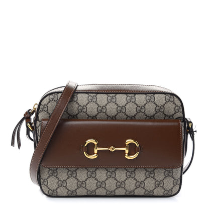 Gucci GG Supreme Monogram Small Horsebit 1955 Shoulder Bag Beige Brown Sugar 1 of 9