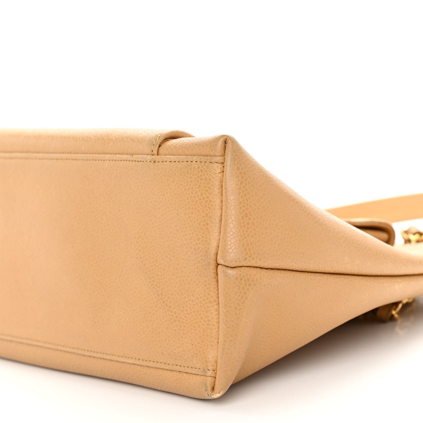 Caviar Flap Shoulder Bag Beige