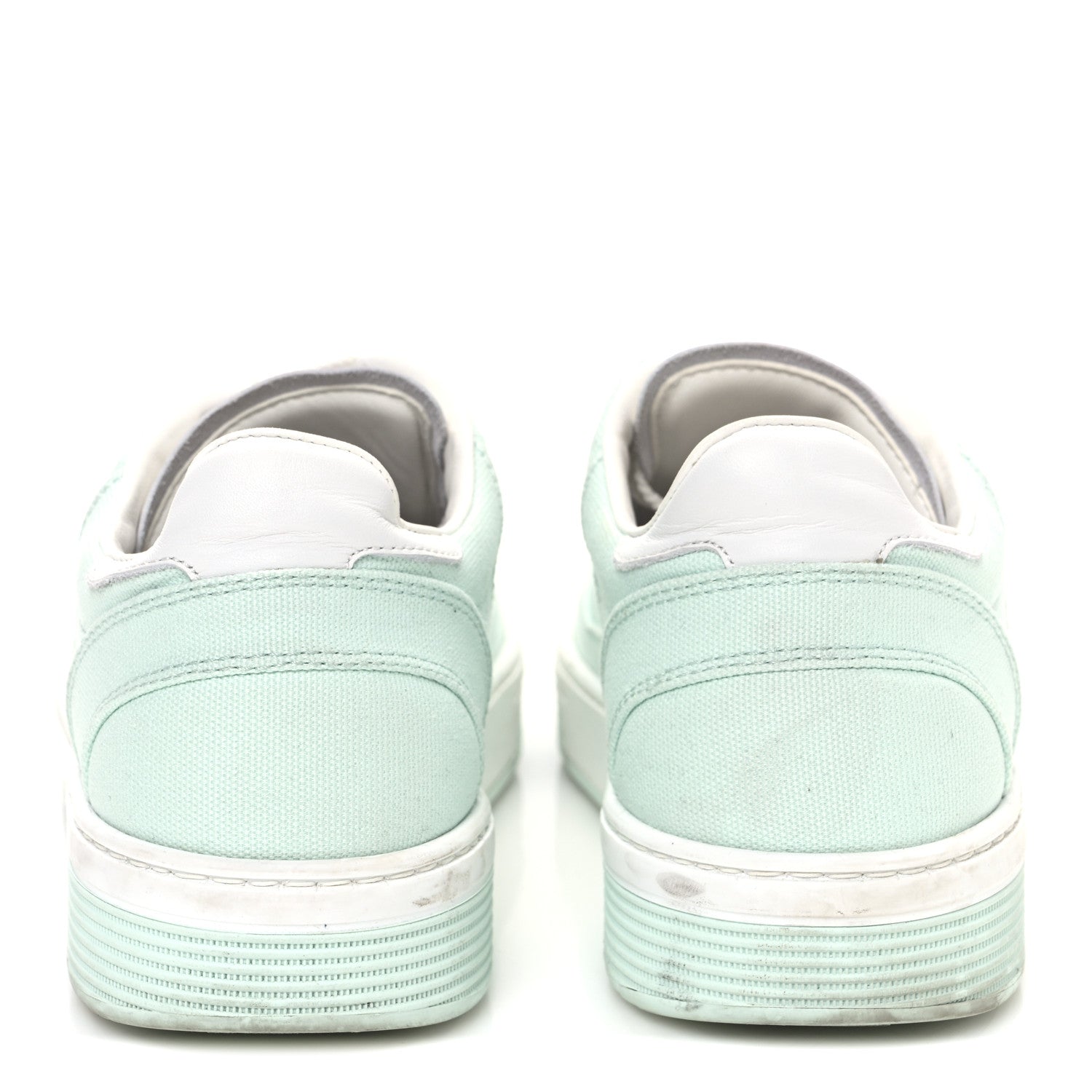 Chanel Cotton Sneakers 39 Light Turquoise White 6 of 10