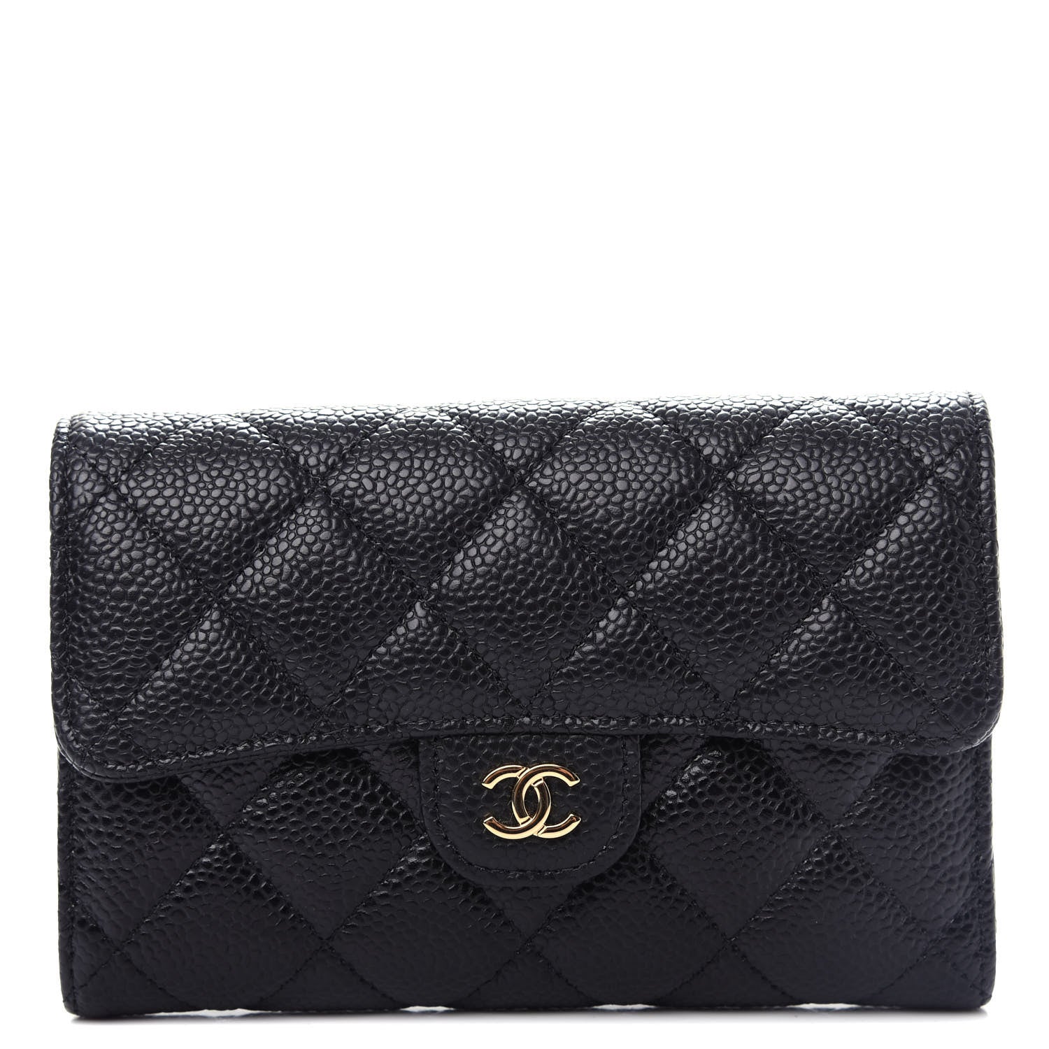 Chanel Caviar Quilted Medium Flap Wallet Black 1 of 9
