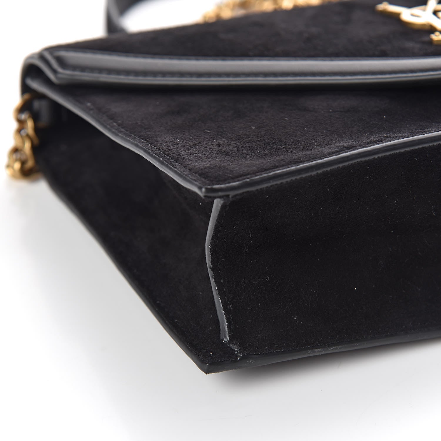 Saint Laurent Suede Calfskin Monogram Le Sept Chain Bag Black 8 of 11