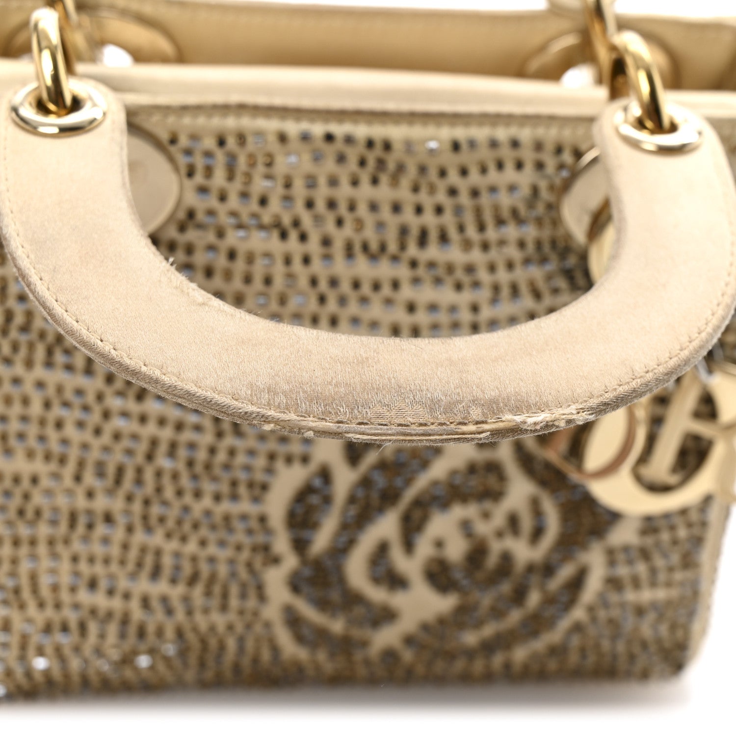 Christian Dior Satin Beaded Mini Lady Dior Gold 13 of 18