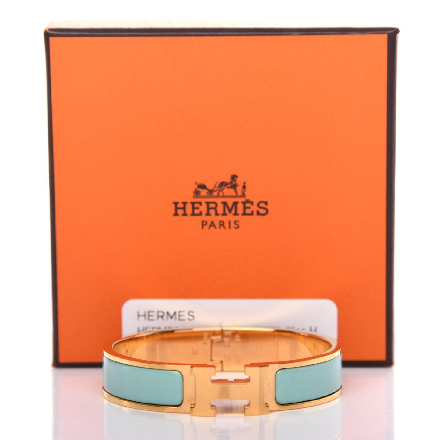 Enamel Narrow Clic Clac H Bracelet PM Vert Aqua