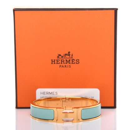 Hermes Enamel Narrow Clic Clac H Bracelet PM Vert Aqua 5 of 5