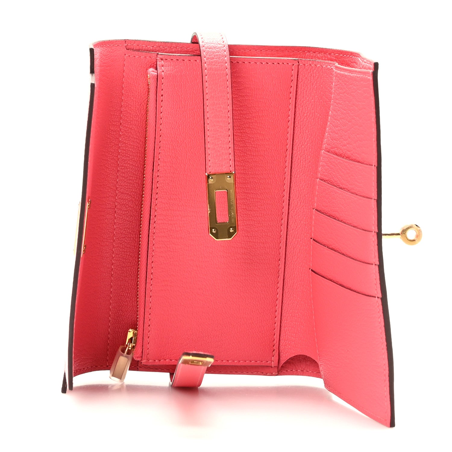 Hermes Chevre Mysore Medium Kelly Wallet Rose Lipstick 5 of 8