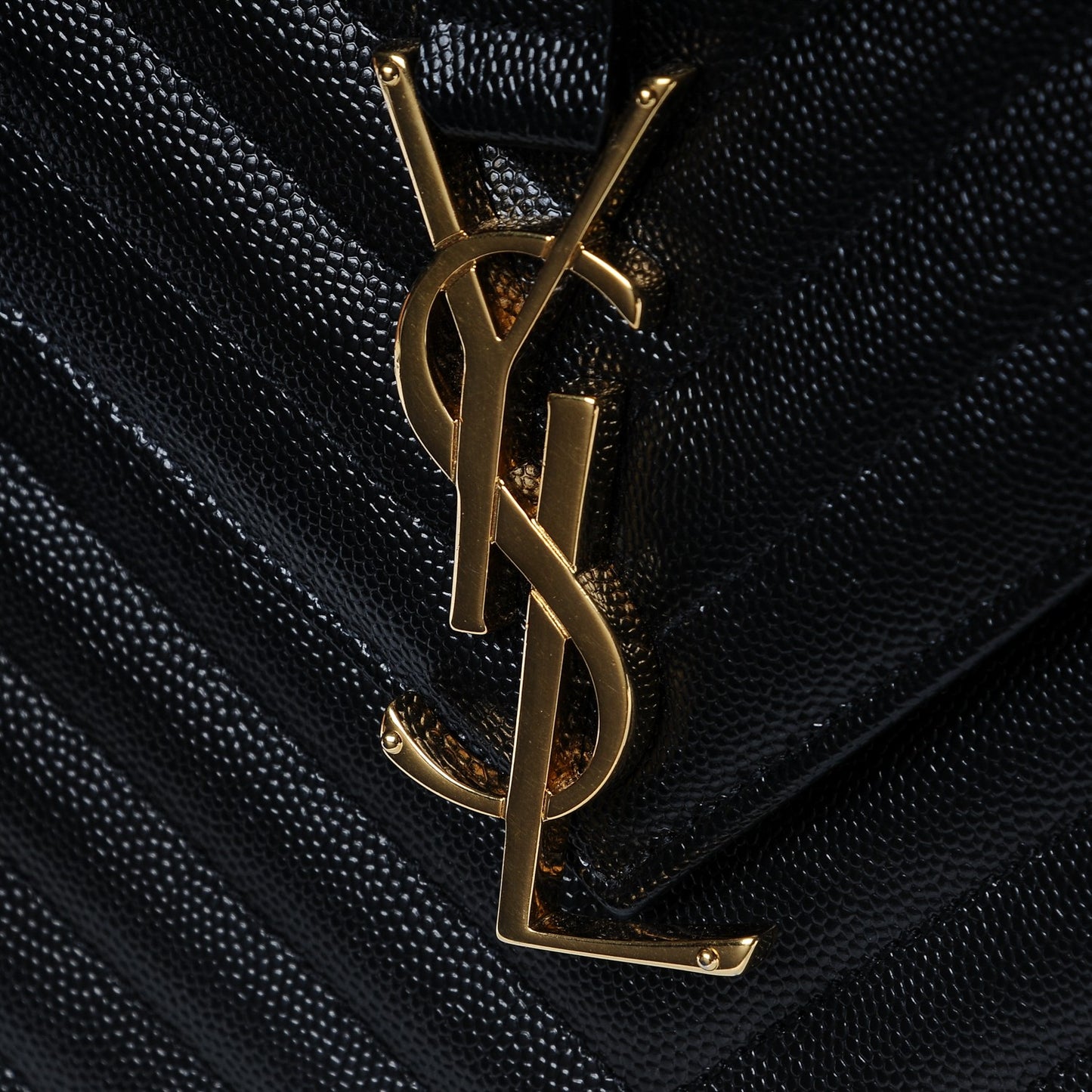 Grain De Poudre Matelasse Chevron Large Monogram Satchel Black