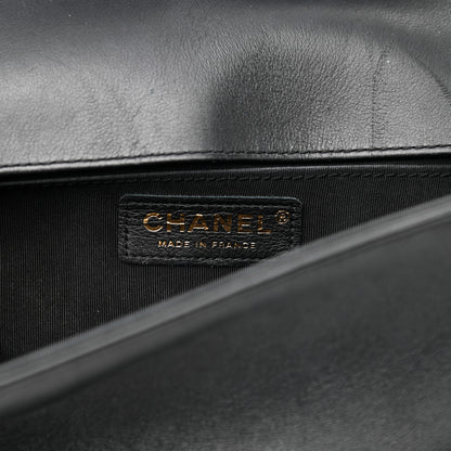 Chanel Calfskin Chevron Quilted Medium Boy Flap Black 6 of 10