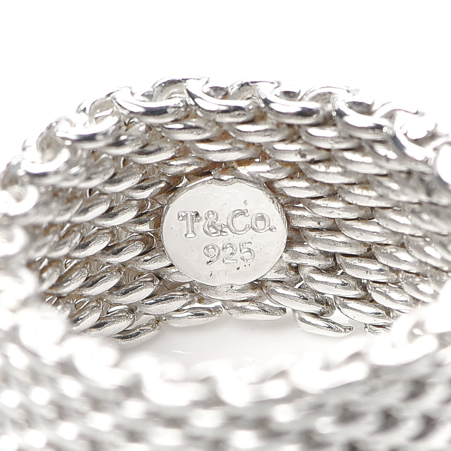 Tiffany Sterling Silver Somerset Mesh Ring 53 6.5 4 of 4