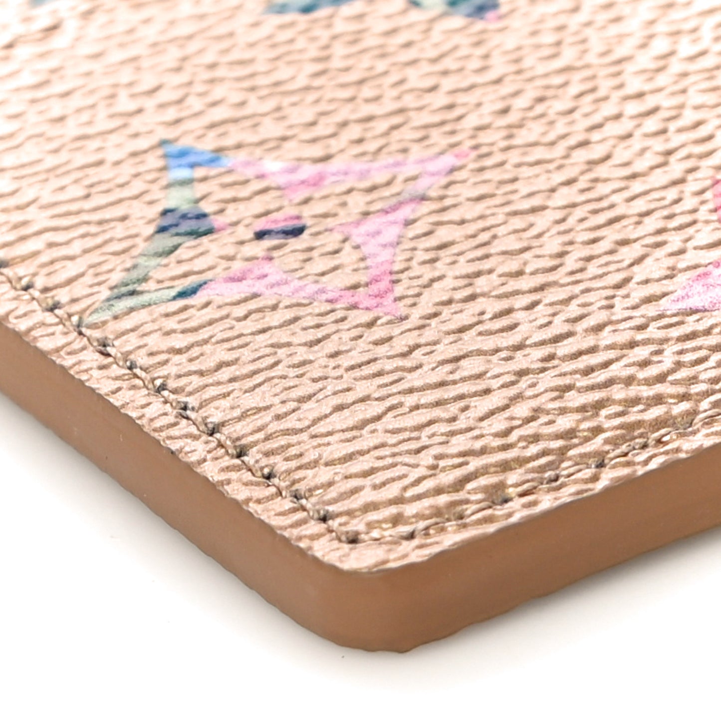 Metallic Monogram LV Garden Card Holder Gold