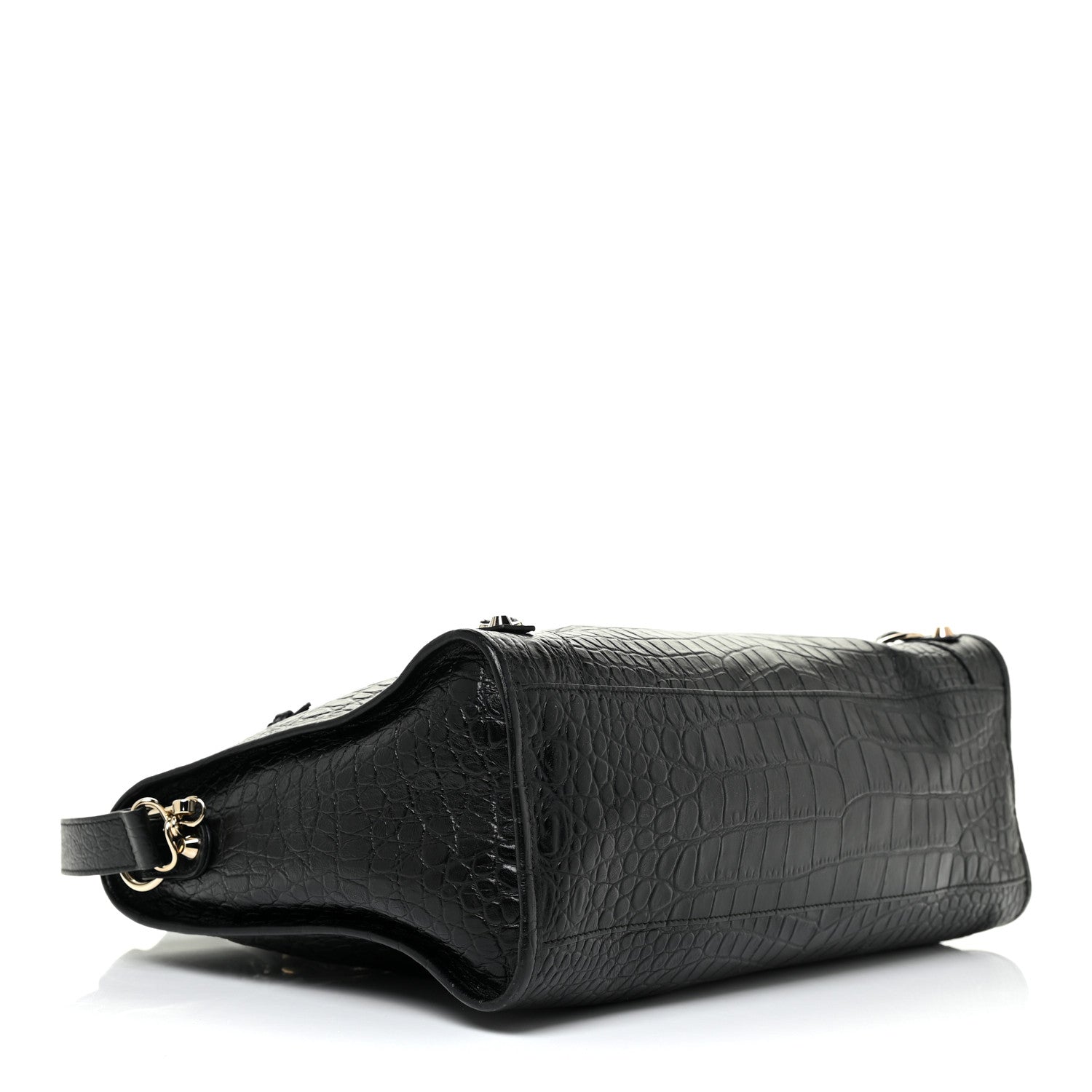 Balenciaga Calfskin Crocodile Embossed Classic Hardware City Black 8 of 24