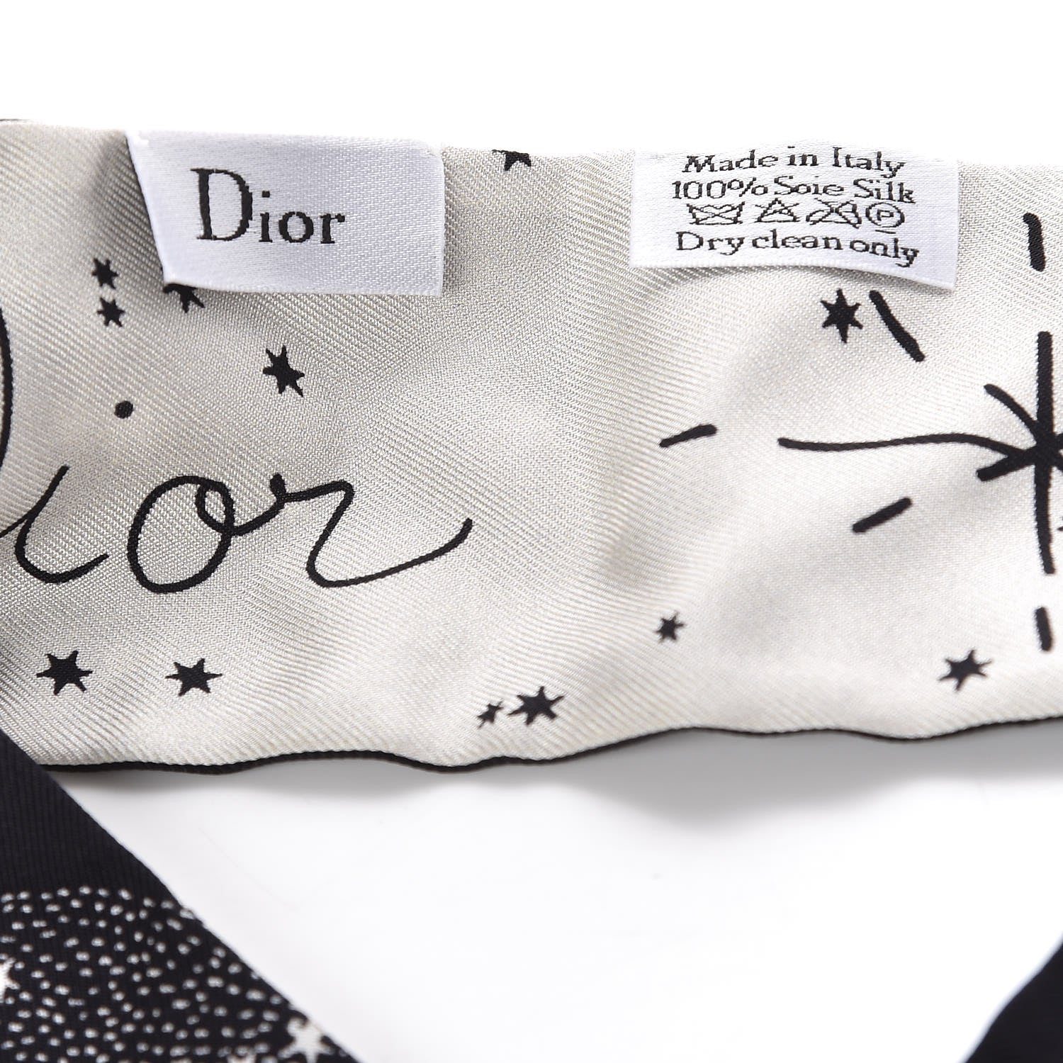 Christian Dior Silk Zodiac Leo Mitzah Scarf Black 3 of 3