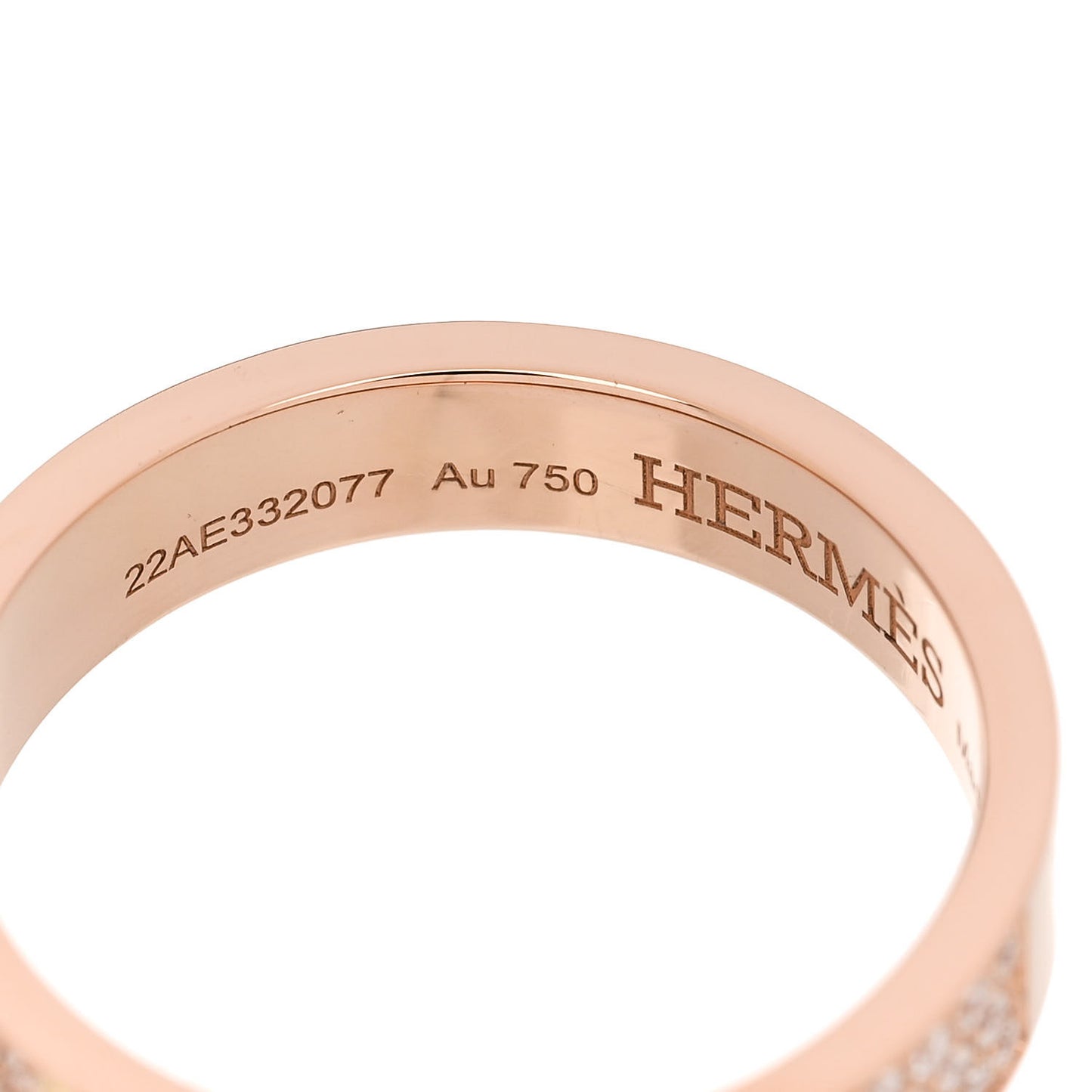 18K Rose Gold Diamond MM Kelly Clochette Ring 56 7.5