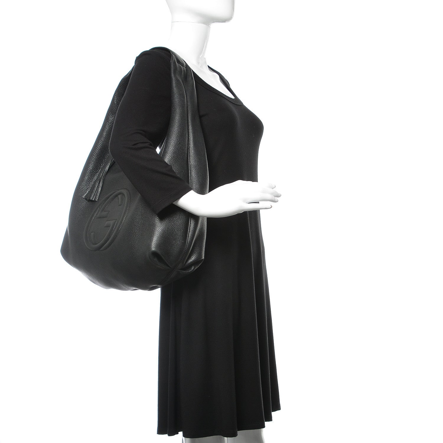 Gucci Pebbled Calfskin Soho Hobo Black 2 of 12