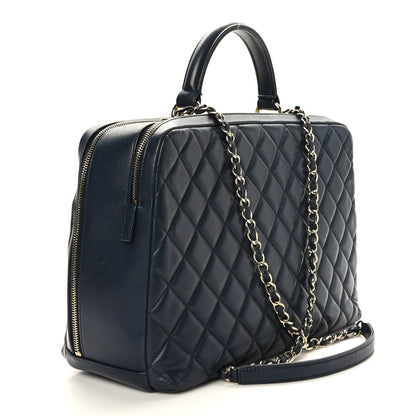 Chanel Lambskin Quilted Large Trendy CC Bowling Bag Blue 3 of 9