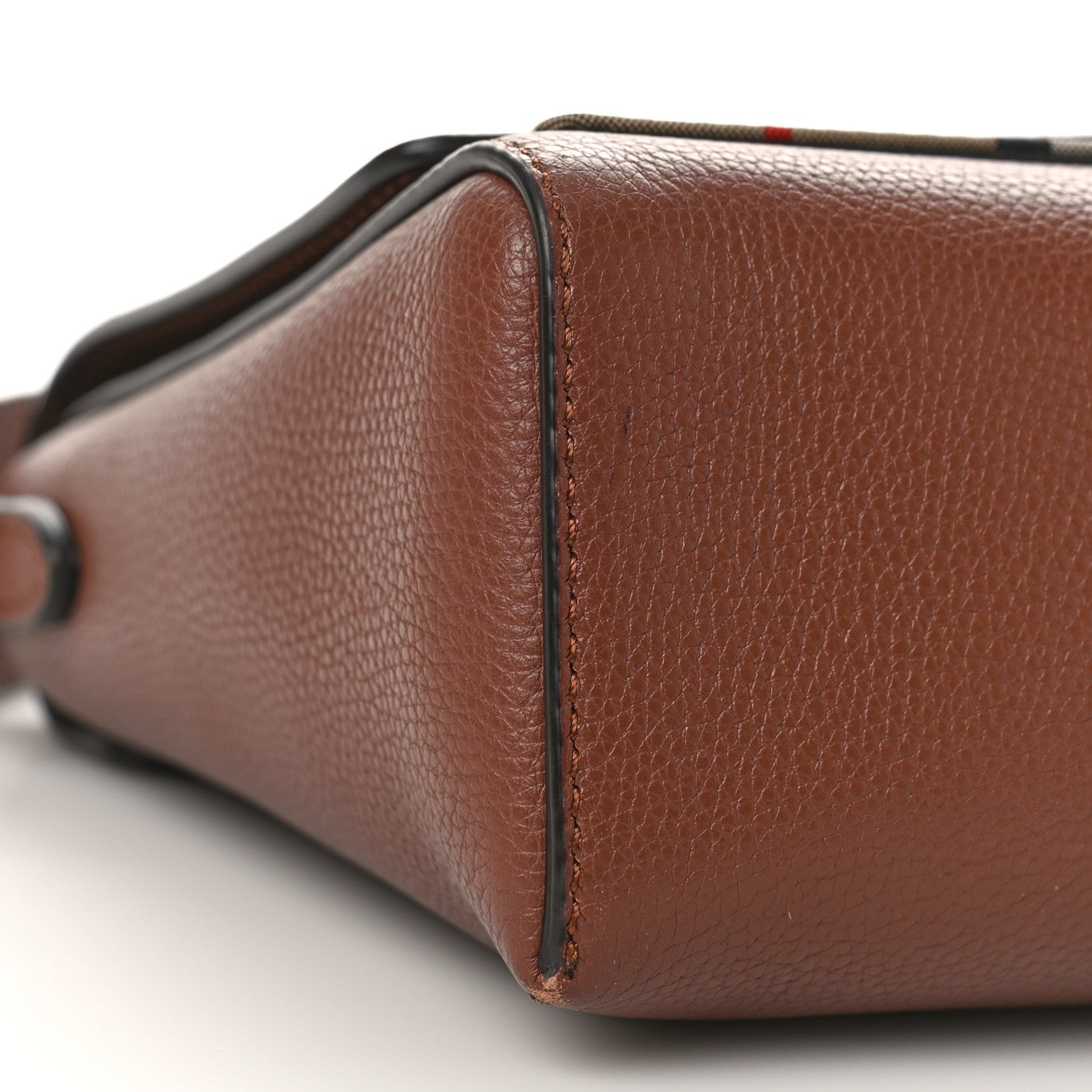 Burberry Calfskin Vintage Check Note Crossbody Bag Tan 6 of 7