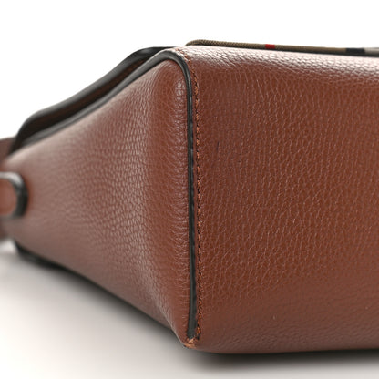 Burberry Calfskin Vintage Check Note Crossbody Bag Tan 6 of 7