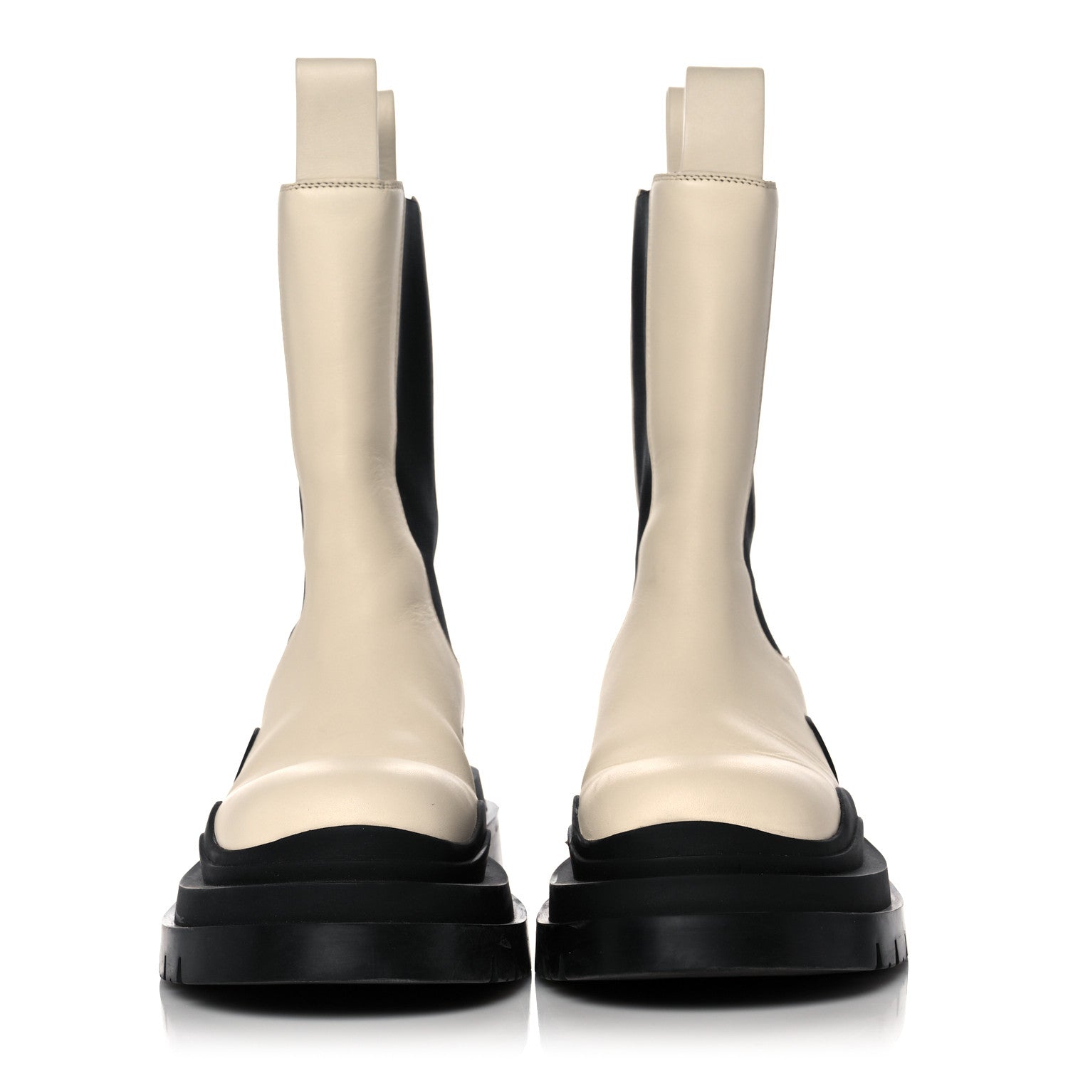 Bottega Veneta Calfskin The Tire Chelsea Boots 38.5 Sea Salt Black 2 of 12