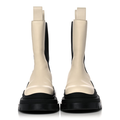 Bottega Veneta Calfskin The Tire Chelsea Boots 38.5 Sea Salt Black 2 of 12