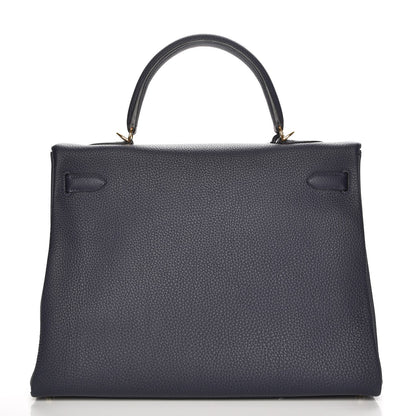 Hermes Togo Kelly Retourne 35 Bleu Nuit 5 of 34