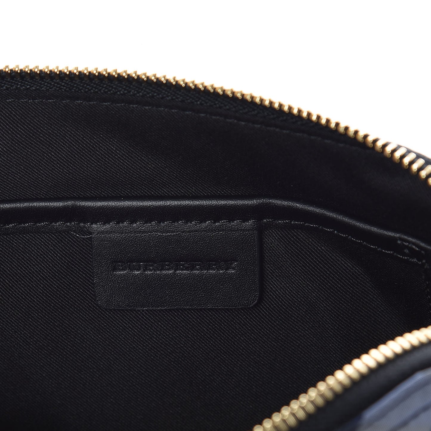 Nylon Nova Check Zip Top Pouch Indigo Blue