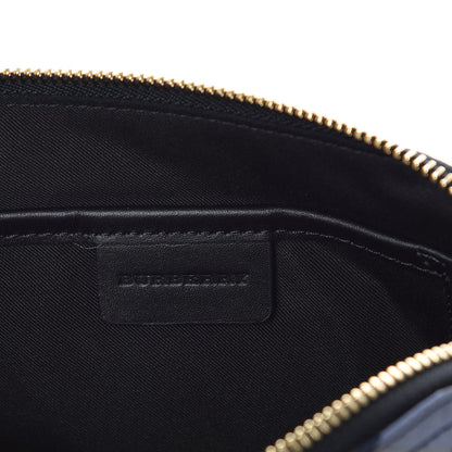 Burberry Nylon Nova Check Zip Top Pouch Indigo Blue 6 of 9
