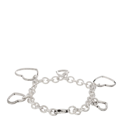 Tiffany Sterling Silver 5 Heart Charm Bracelet 2 of 3