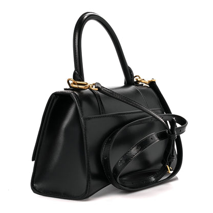 Balenciaga Shiny Box Calfskin Small Hourglass Top Handle Bag Black 3 of 10