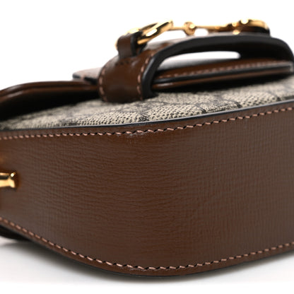 Gucci GG Supreme Monogram Azalea Calfskin Web Horsebit 1955 Wallet On Strap Beige Ebony Brown Sugar 9 of 10