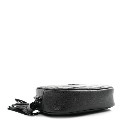 Saint Laurent Grain De Poudre Matelasse Monochrome Monogram Mini Lou Camera Bag Black 4 of 11