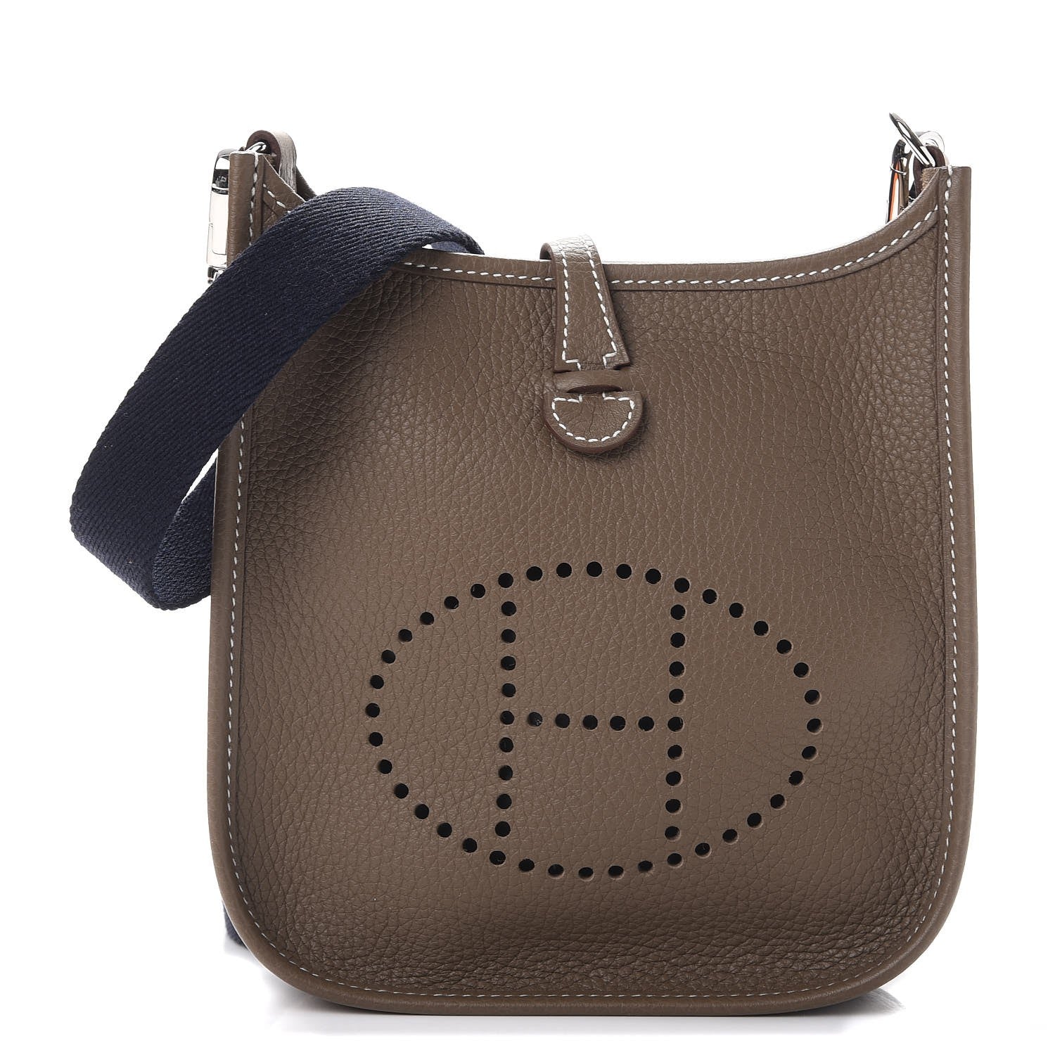 Hermes Taurillon Clemence Amazone Evelyne TPM Etoupe Bleu Indigo 1 of 8