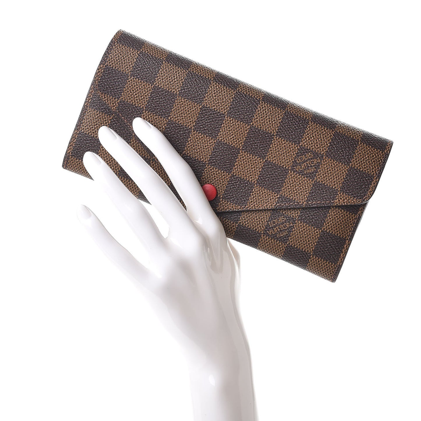 Damier Ebene Josephine Wallet Red