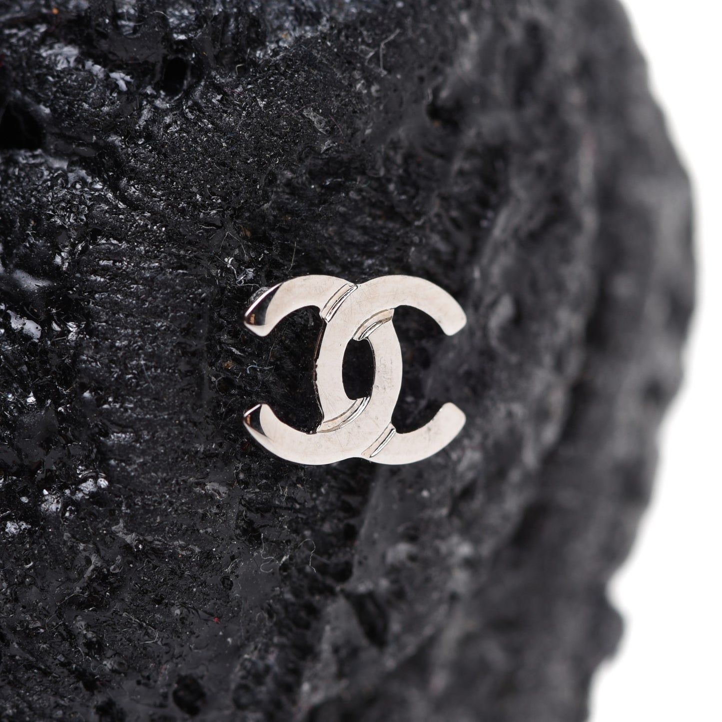 Fabric Camellia Pin Brooch Black