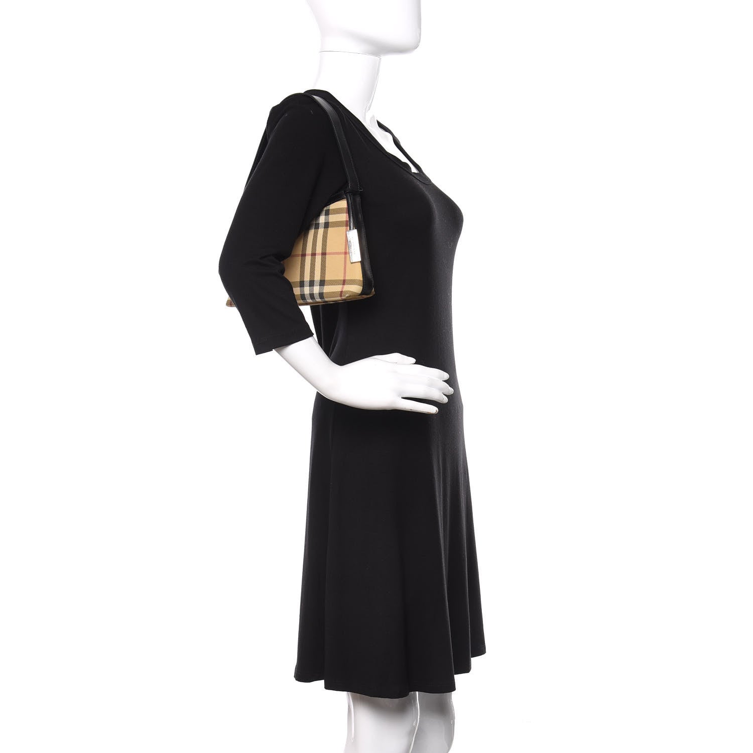 Burberry Patent House Check Shoulder Bag Black 2 of 12