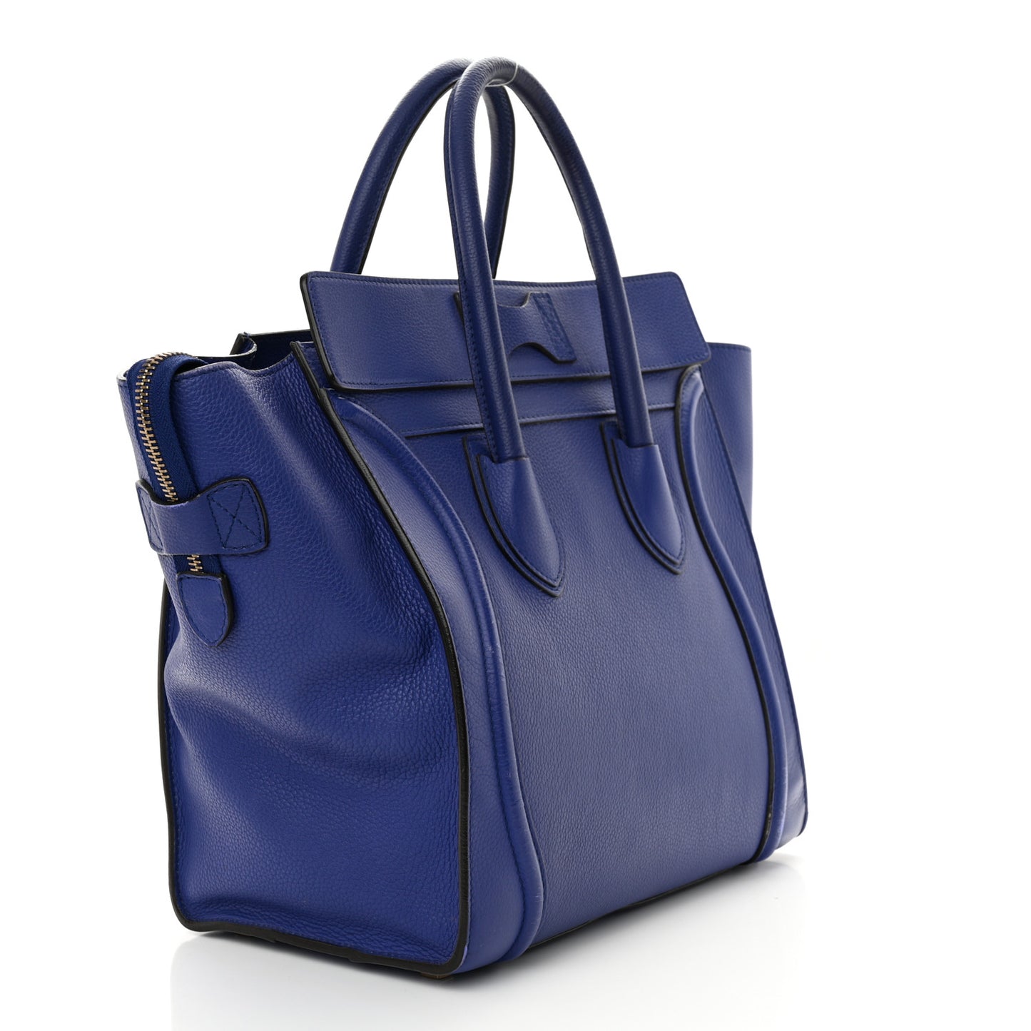 Drummed Calfskin Mini Luggage Indigo